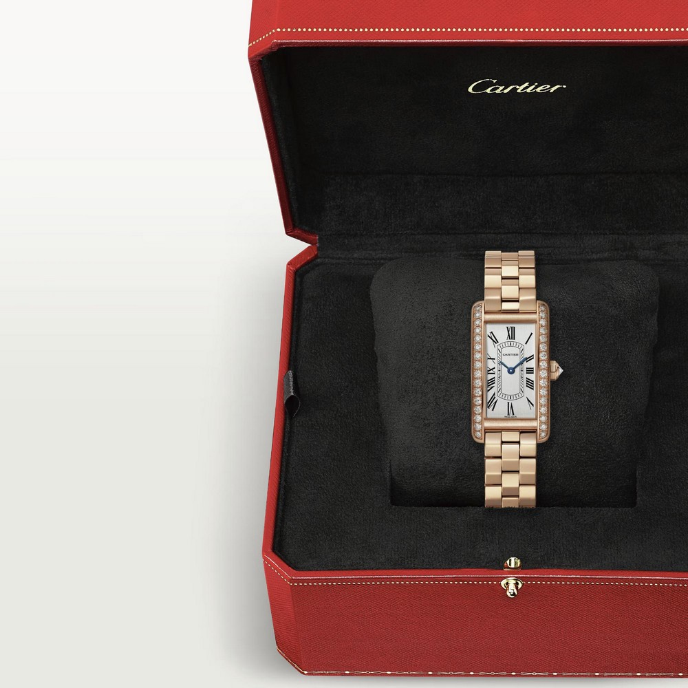 Đồng Hồ Cartier Tank Américaine Small Watch Nữ Vàng Hồng